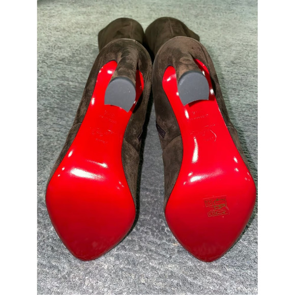 Christian Louboutin Eleonor Botta 100 Arabica Brown OTK Knee High Heel Boot 39.5 - Picture 4 of 12